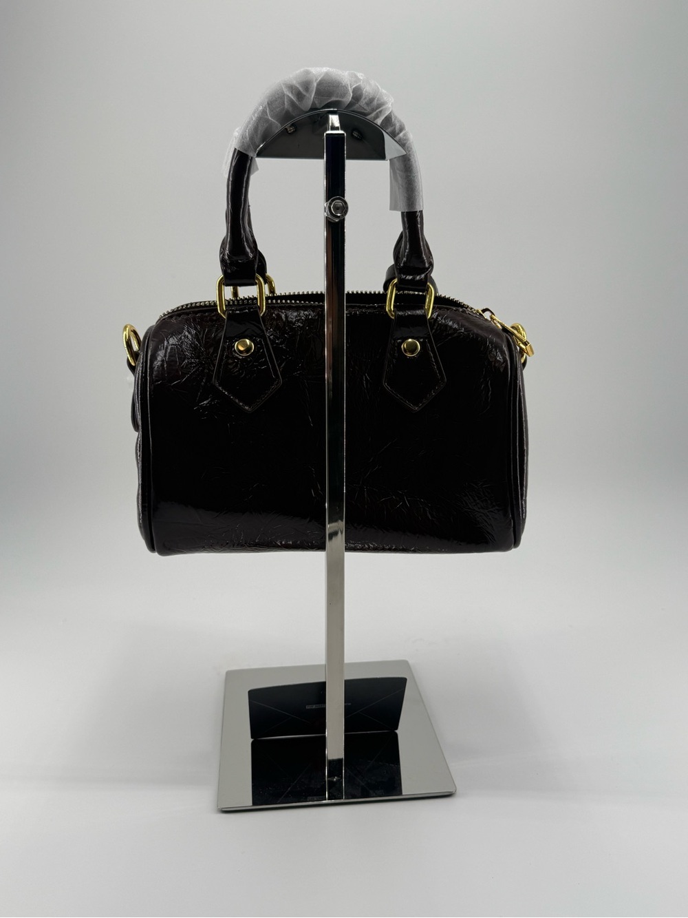 Hirono bear dear birds Embellished Mini Satchel Bag in Dark Brown - Picture 2 of 3